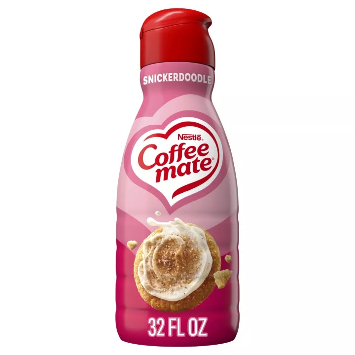 Front Center view of NESTLE COFFEE MATE Liquid Creamer Snickerdoodle 32floz Bottle 32 FL OZ (1 QT) 946 mL product.