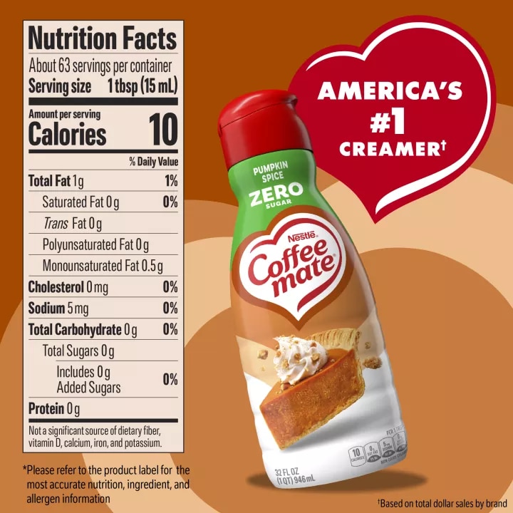 Zero Sugar Pumpkin Spice Non-Dairy Creamer