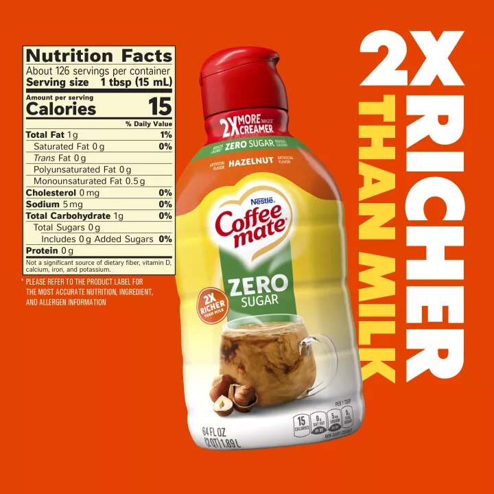 Zero Sugar Hazelnut Liquid Non-Dairy Creamer