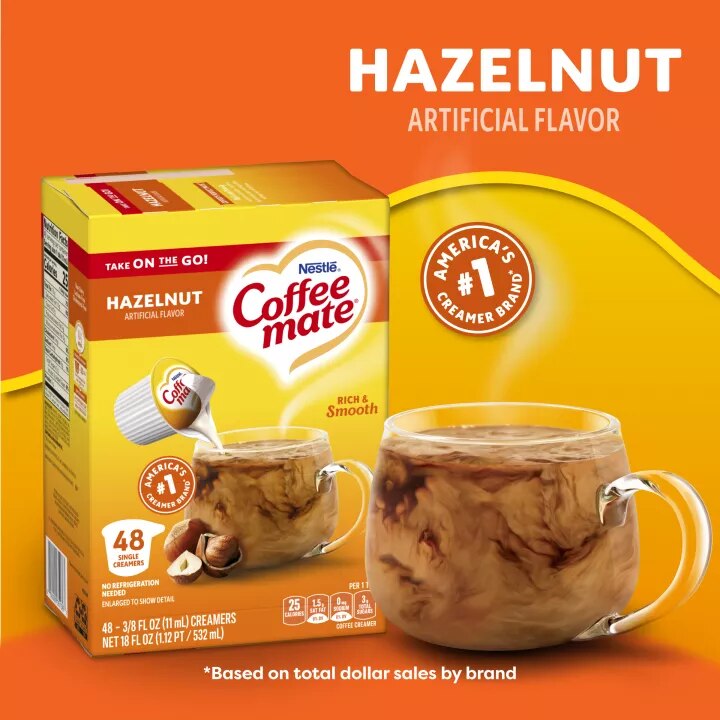 Hazelnut Liquid Coffee Creamer 48 Singles Box | Official COFFEE MATE®