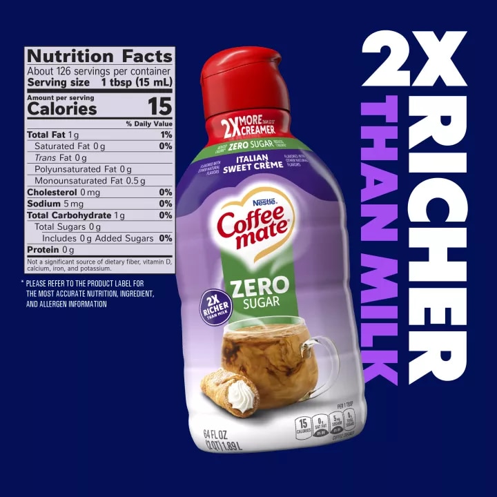 Zero Sugar Italian Sweet Crème Liquid Coffee Creamer