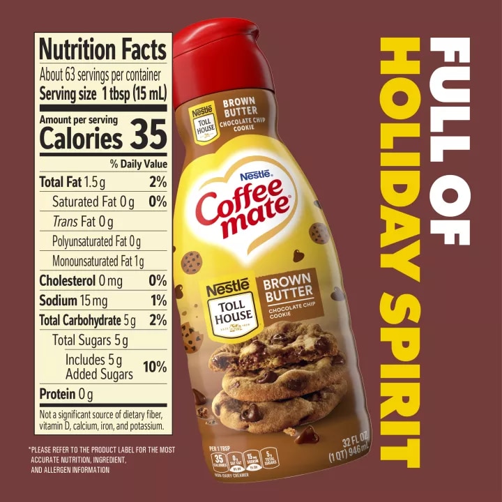 Nestle Coffee mate Brown Butter Chocolate Chip Cookie Liquid Coffee Creamer