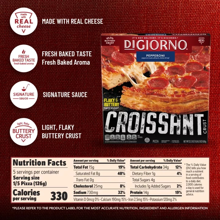 Pizza de pepperoni con masa croissant