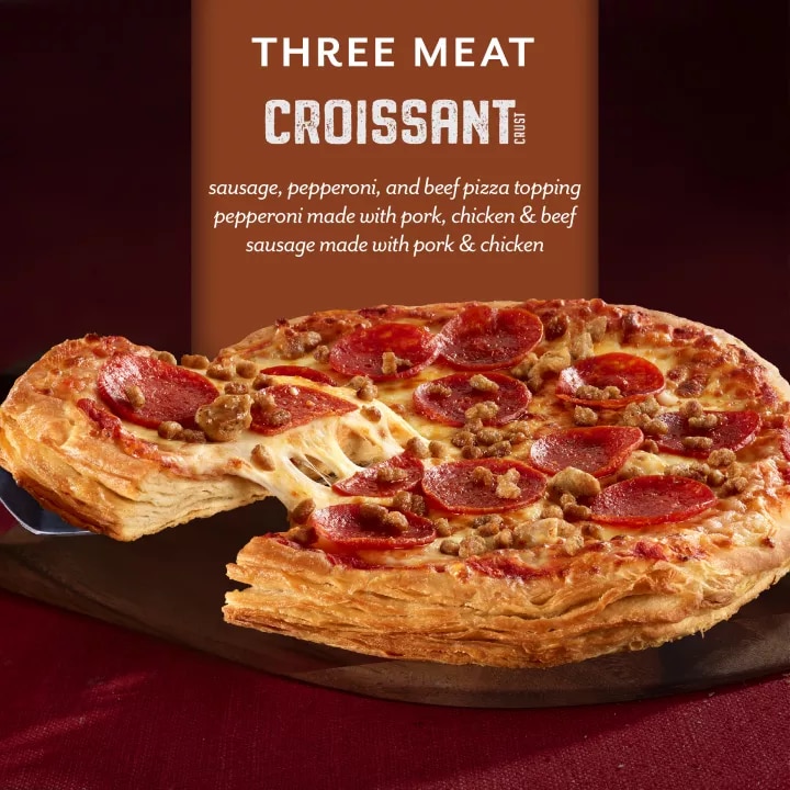 Three Meat Croissant Crust Pizza