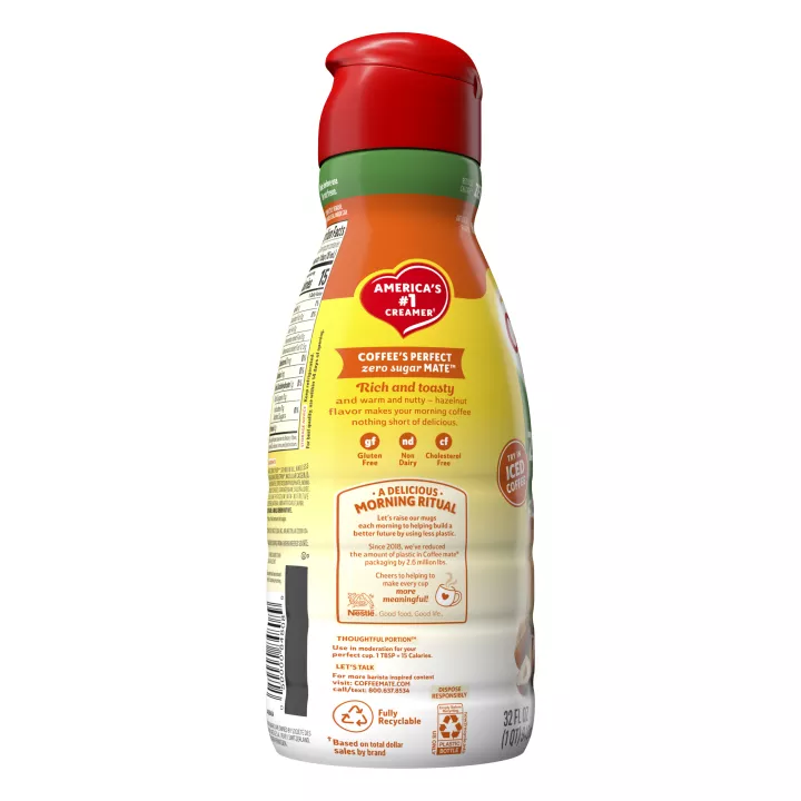 Zero Sugar Hazelnut Flavored Liquid Coffee Cremer