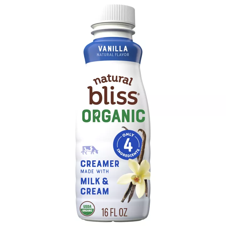 Front Center view of COFFEE MATE NATURAL BLISS Organic Liquid Creamer Vanilla 16 fl. oz. Bottle product.