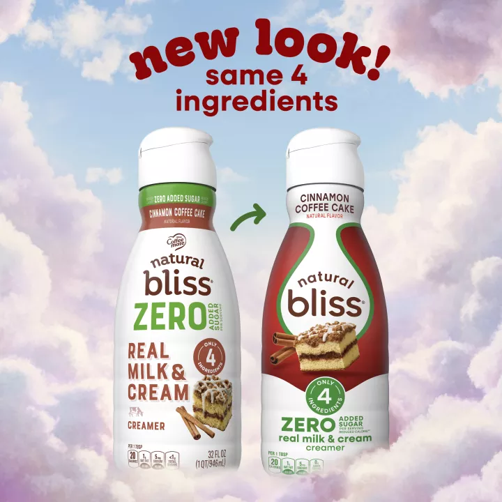 NESTLE COFFEE MATE Liquid NATURAL BLISS Sugar Free Cinnamon Coffee Cake 32floz Bottle