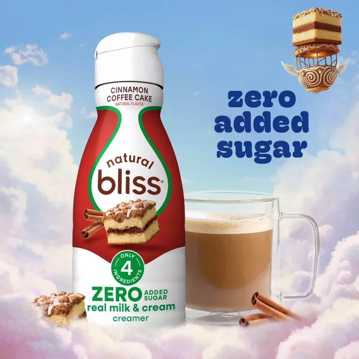 NESTLE COFFEE MATE Liquid NATURAL BLISS Sugar Free Cinnamon Coffee Cake 32floz Bottle