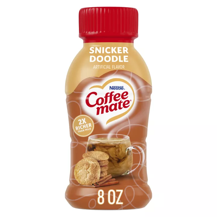 Front Center view of NESTLE COFFEE MATE Liquid Creamer Snickerdoodle 8floz Bottle 8 FL OZ (237 mL) product.