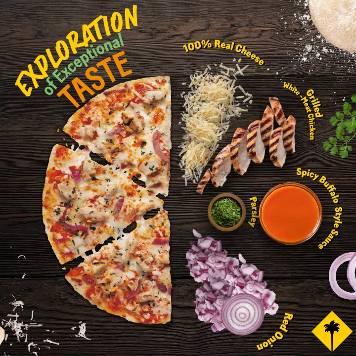 Buffalo Chicken Style Crispy Thin Crust Pizza