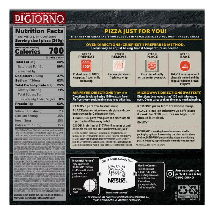 Three Meat Personal Pizza