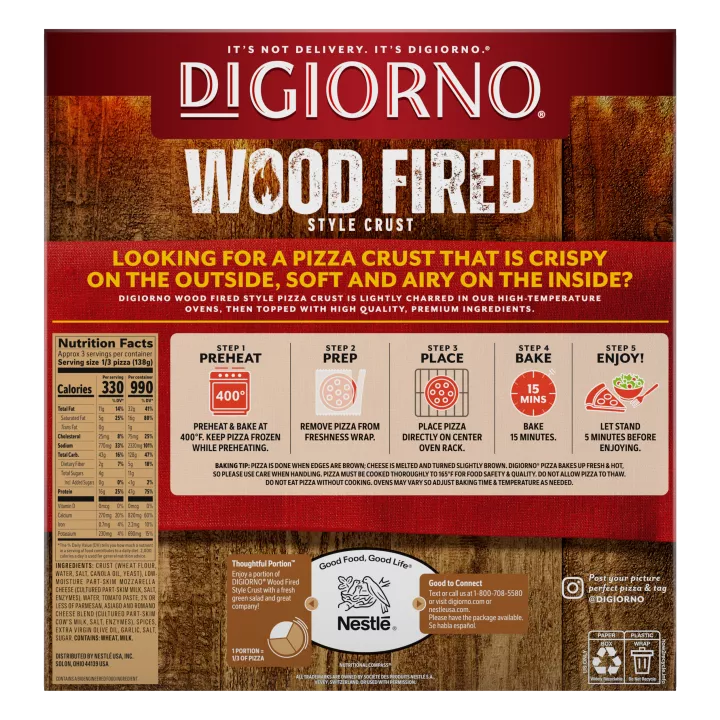 Four Cheese Wood Fired Style Crust Pizza
