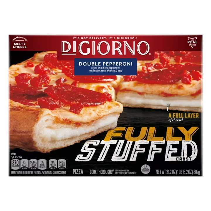 Double Pepperoni Fully Stuffed Crust Frozen Pizza Official DIGIORNO