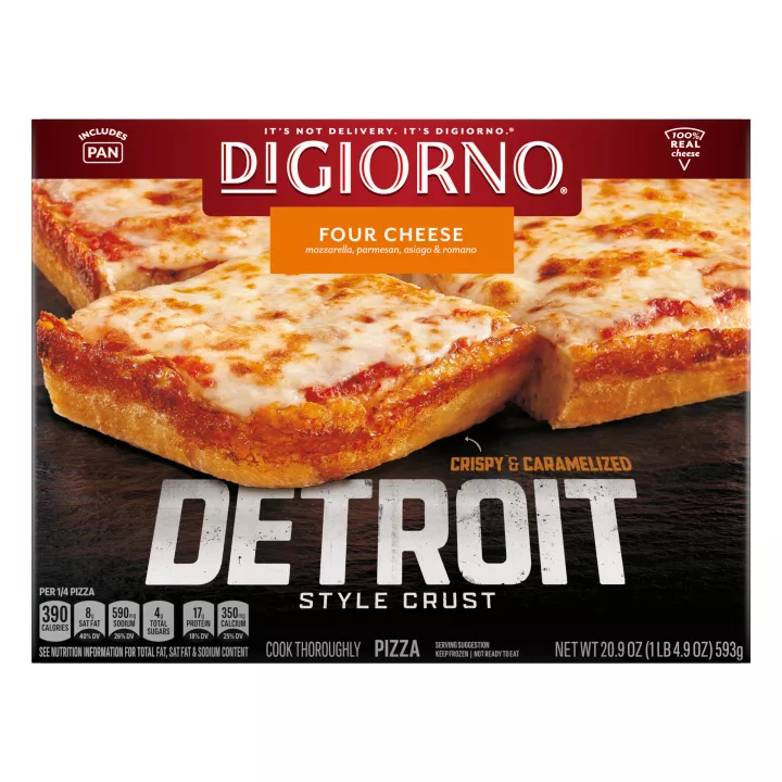 Frozen Detroit Style Crust Four Cheese Pizza | Official DIGIORNO®
