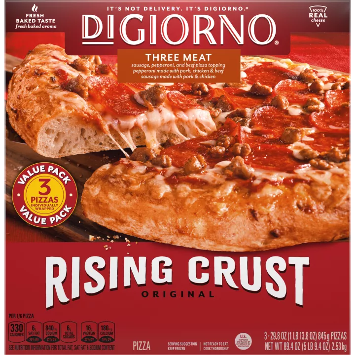 3-Pack Rising Crust Three Meat Frozen Pizza | Official DIGIORNO®