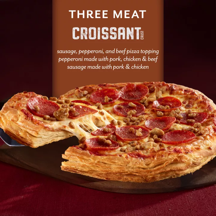 Three Meat Croissant Crust Pizza