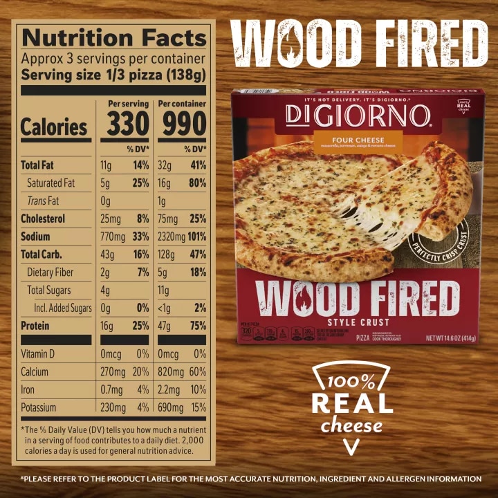 Four Cheese Wood Fired Style Crust Pizza