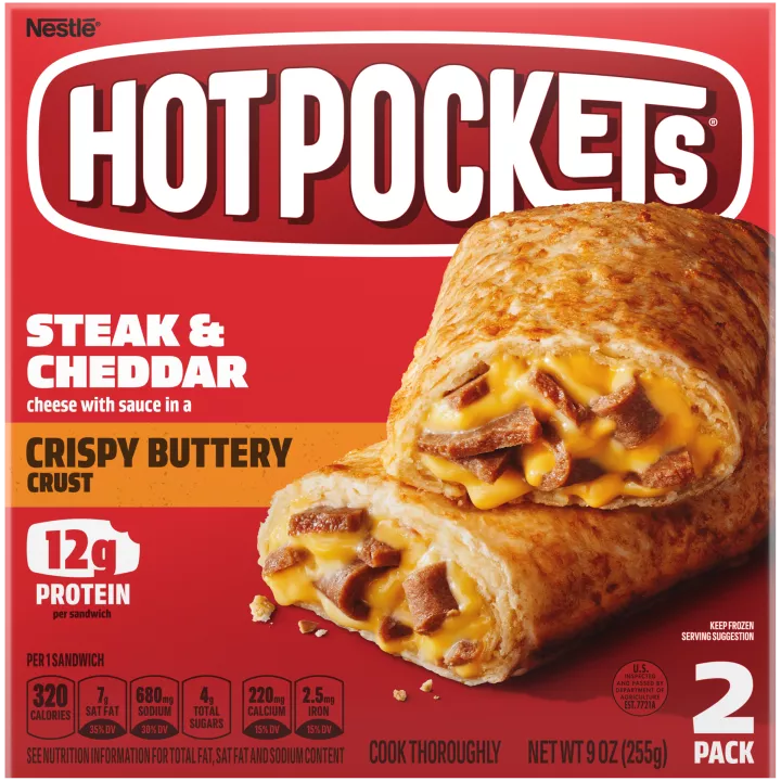 Steak & Cheddar Frozen Sandwich | Official HOT POCKETS®