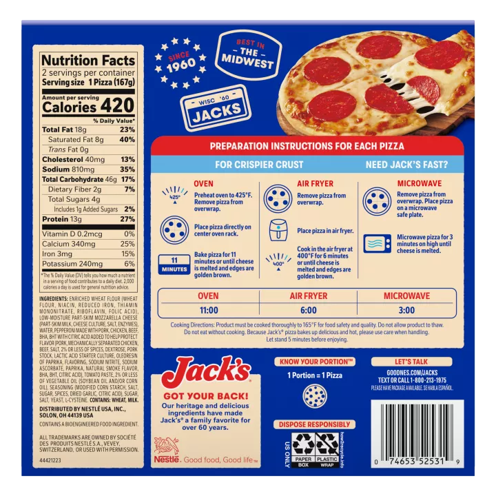 Jack's Jr. Thin Crust Pepperoni Personal Pizza