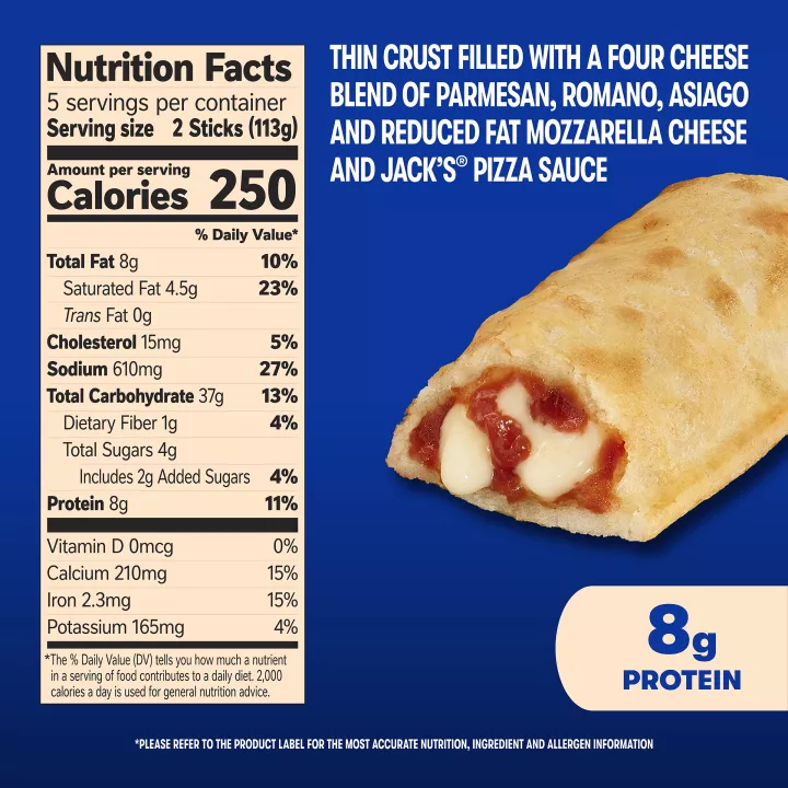 JACK'S Frozen Snack Cheese Pizza Sticks 20oz Box