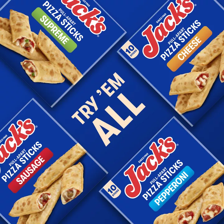 JACK'S Frozen Snack Cheese Pizza Sticks 20oz Box