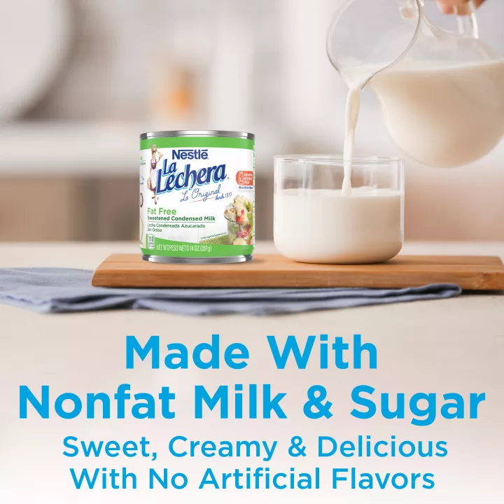 Leche Condensada Sin Grasa, lata de 14 onzas