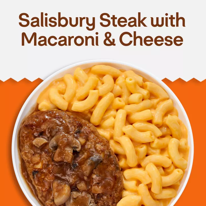 Salisbury Steak with Macaroni and Cheese