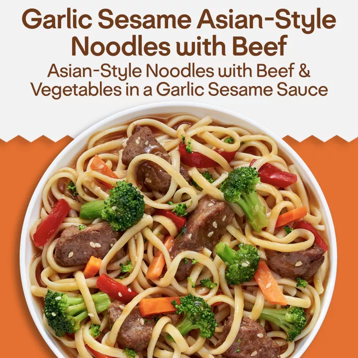Comida congelada LEAN CUISINE® Garlic Sesame Asian-Style Noodles with Beef con certificación Heart Check de la AHA