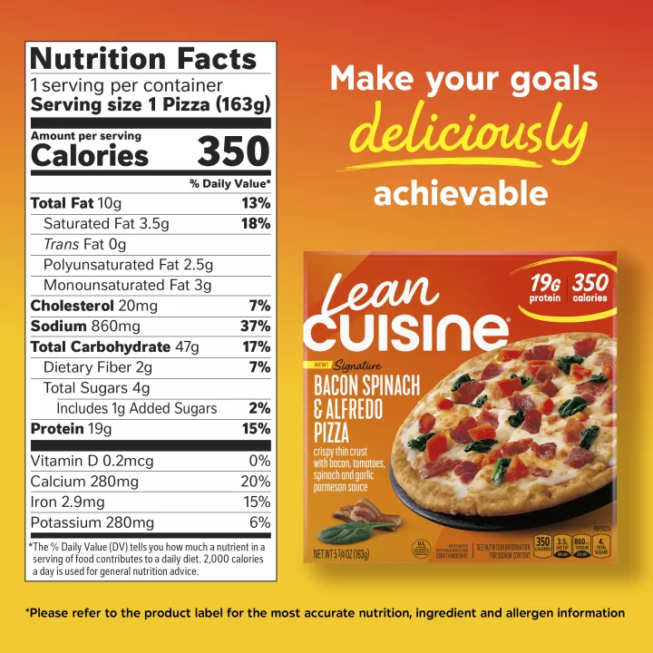 Bacon Spinach & Alfredo Pizza