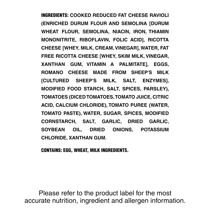 LEAN CUISINE® Cheese Ravioli Frozen Meal