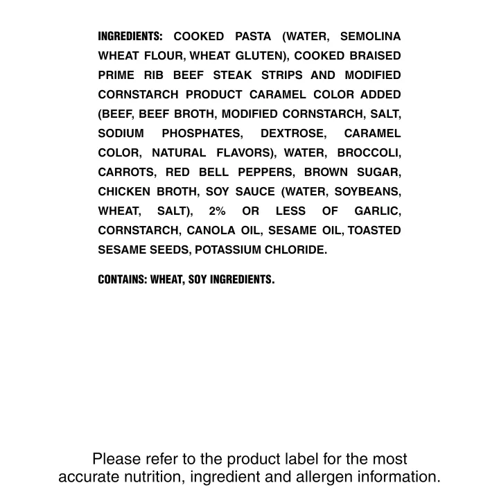 Comida congelada LEAN CUISINE® Garlic Sesame Asian-Style Noodles with Beef con certificación Heart Check de la AHA