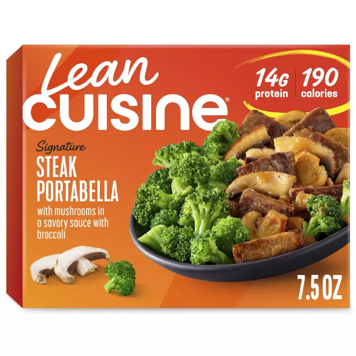 Box of Steak Portabella with a Protein Kick label and 14g of protein badge.