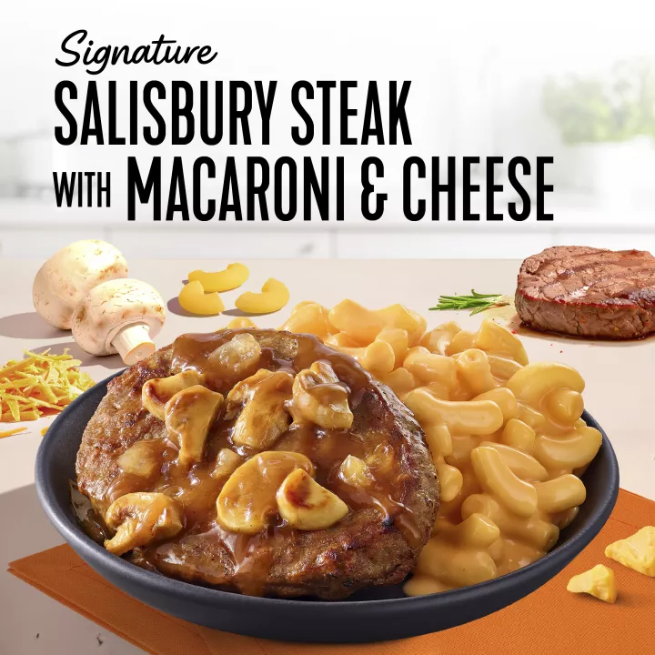 Salisbury Steak with Macaroni and Cheese