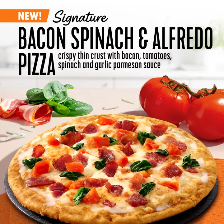 Bacon Spinach & Alfredo Pizza