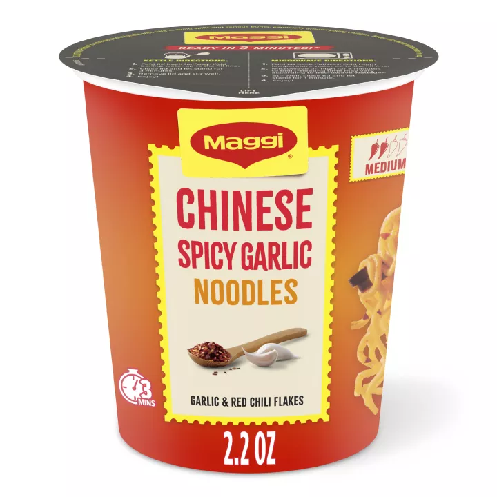 Front Center view of MAGGI Chinese Spicy Garlic Meal Cup 2.2oz Cup product.