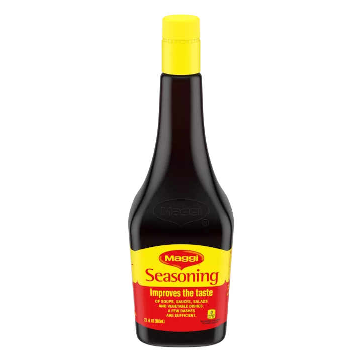 Front view of packaging for MAGGI Asian Seasoning 800ml with a bright yellow and red label that reads Seasoning.