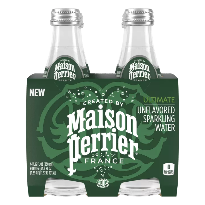 Maison Perrier Unflavored Sparkling Water, 11.15 FL OZ Glass (4 count)