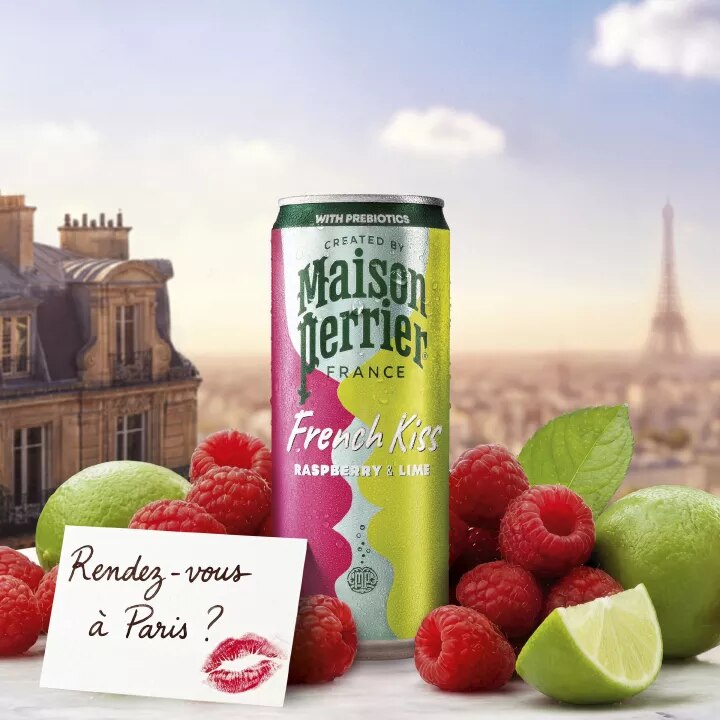 Agua gasificada French Kiss sabor Raspberry & Lime | Maison Perrier®