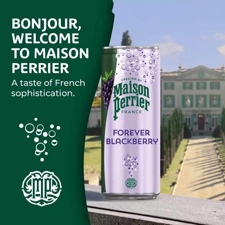 Blackberry Sparkling Water 11.15 fl oz Can | Maison Perrier