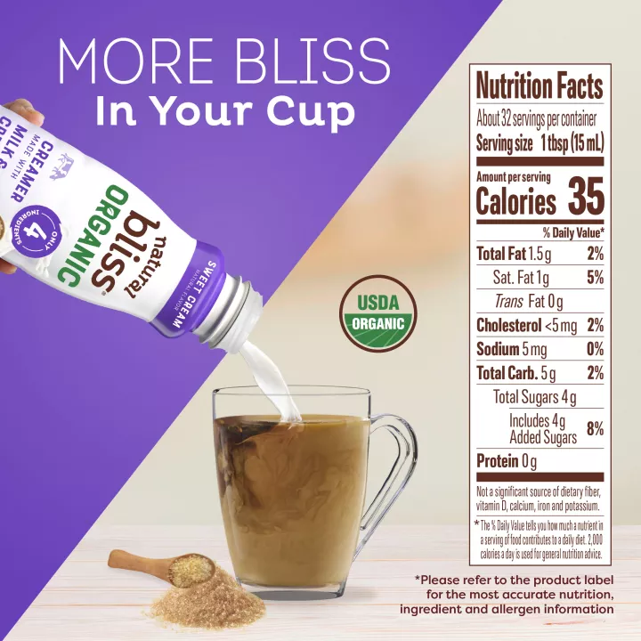 Sweet Cream Flavored Organic Coffee Creamer