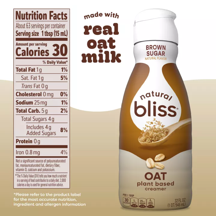 Brown Sugar Flavored Oat Milk Coffee Creamer