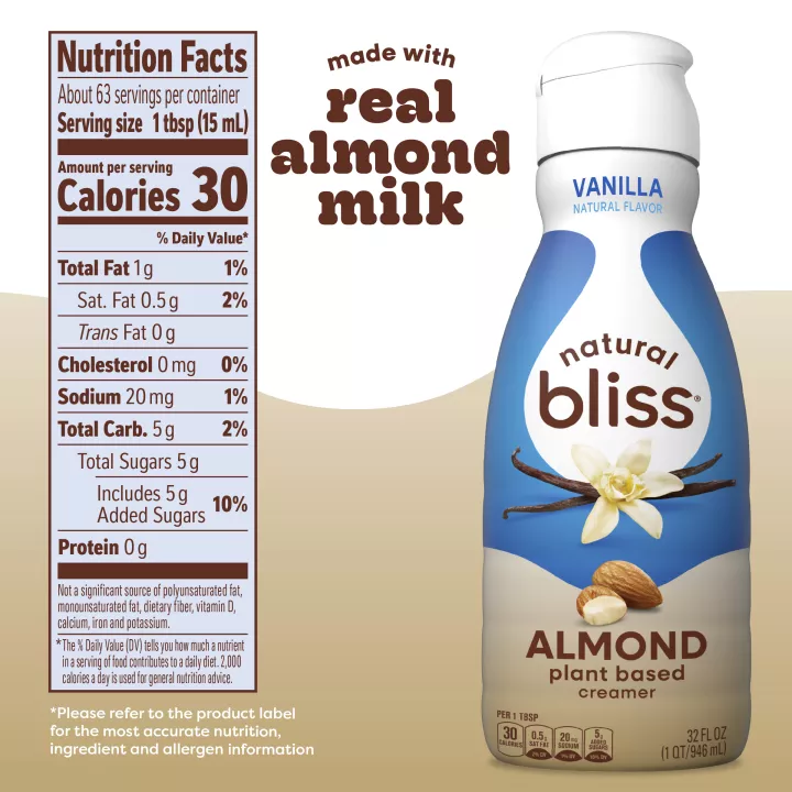 Vanilla Flavored Almond Milk Coffee Creamer