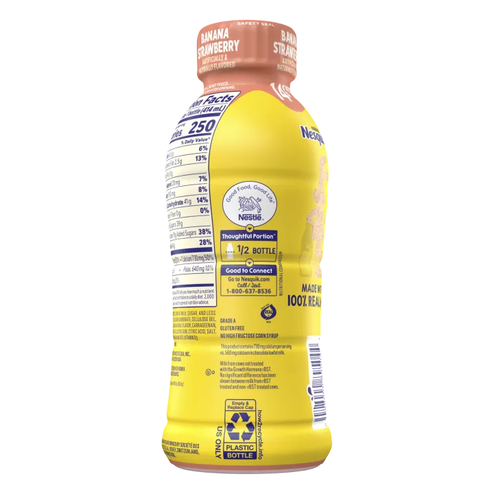 Banana Strawberry Lowfat Milk 14 fl. oz. Bottle