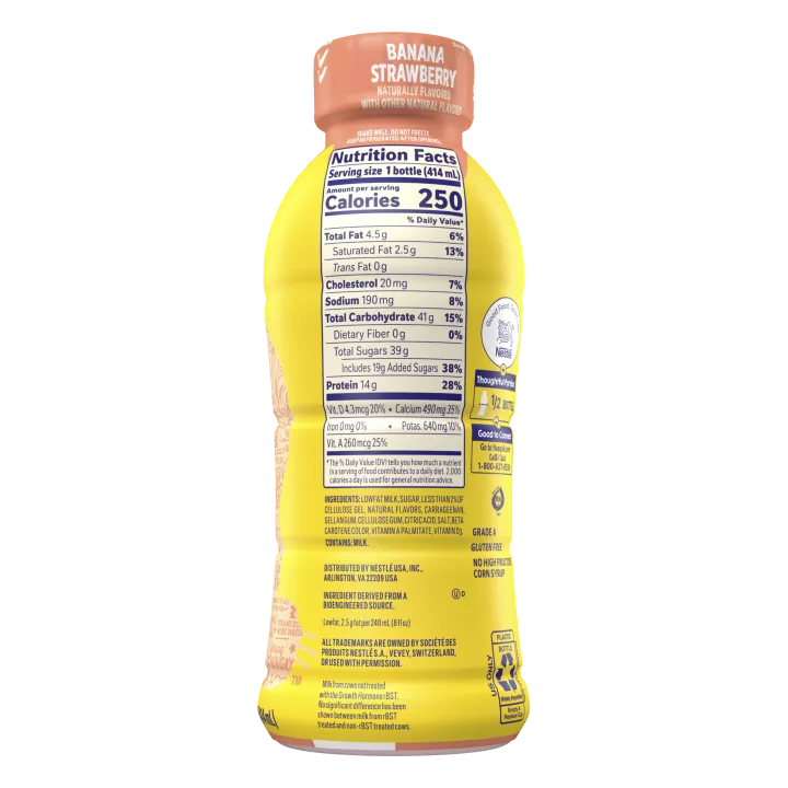 Banana Strawberry Lowfat Milk