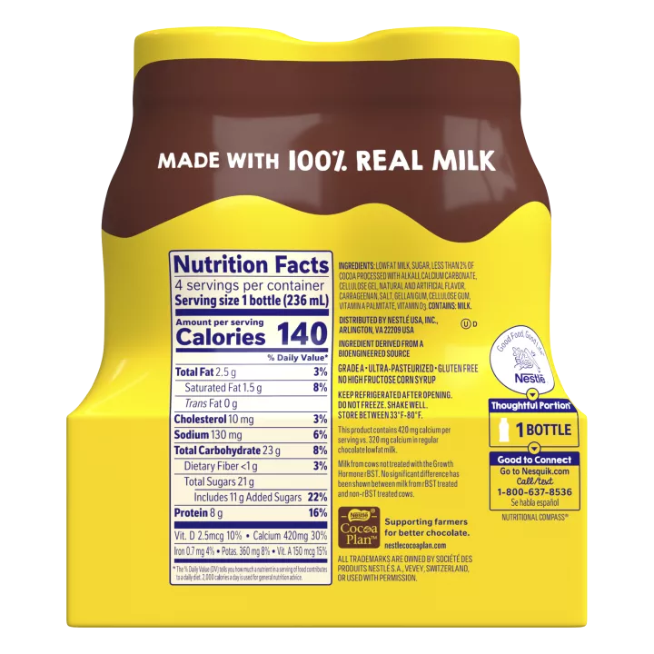 Chocolate Lowfat Milk 4 Bottles