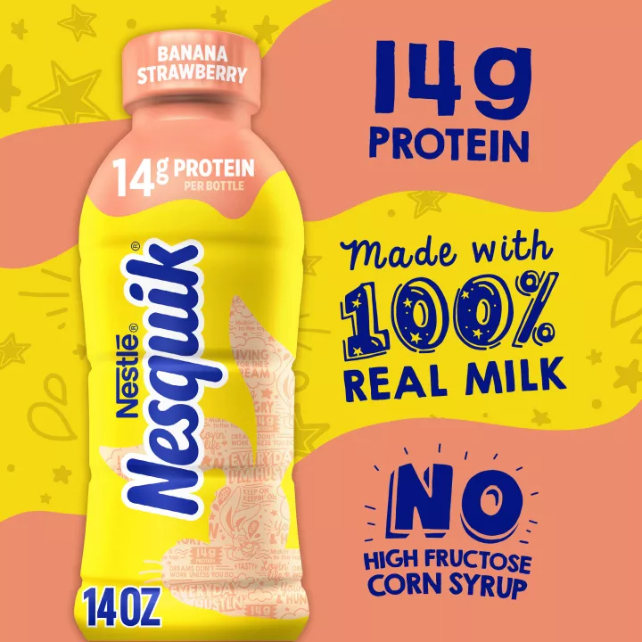 Banana Strawberry Lowfat Milk 14 fl. oz. Bottle