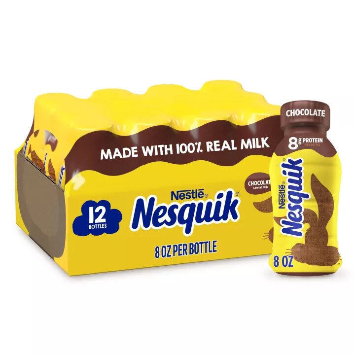 Chocolate Flavored Low Fat Milk 12pk 8oz Bottles | Official NESQUIK®