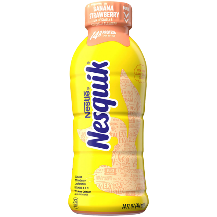Banana Strawberry Low Fat Milk 14 fl oz Official NESQUIK