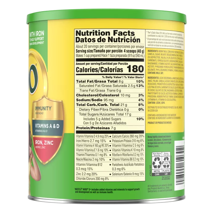 NIDO 3+ Bebida láctea para niños pequeños