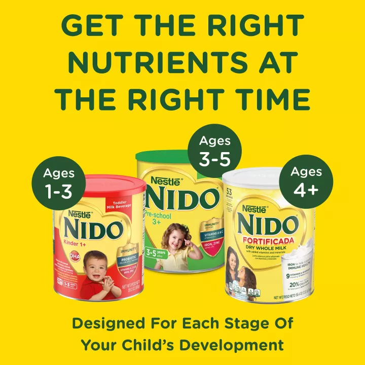 NIDO Fortificada Bebida de Leche Entera en Polvo - 56.3 onzas